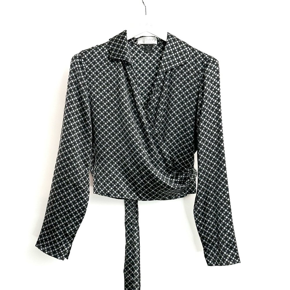 MULBERRY 100%silk wrap blouse